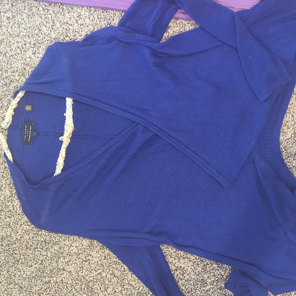 Ted Baker Royal Blue Knit Sweater Cardigan